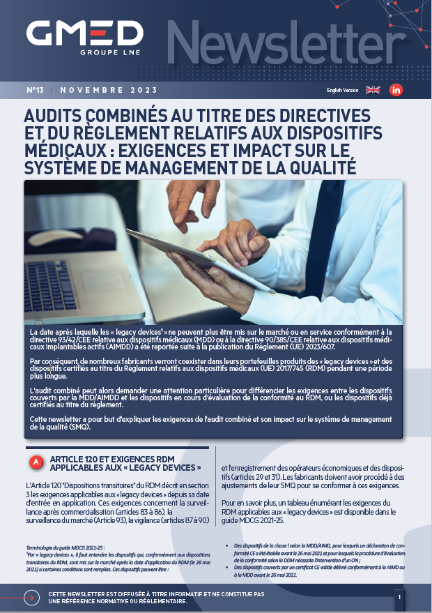 Audits Combinés Dispositifs Médicaux MDR & Directives | GMED
